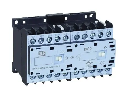 Produktfoto 1 von WEG CWCI0 Wendeschütz 230V ac-Spule, 3-polig, 690V / 9 A 4 kW 3 Schließer Umkehrend 1-Hilfskontakte