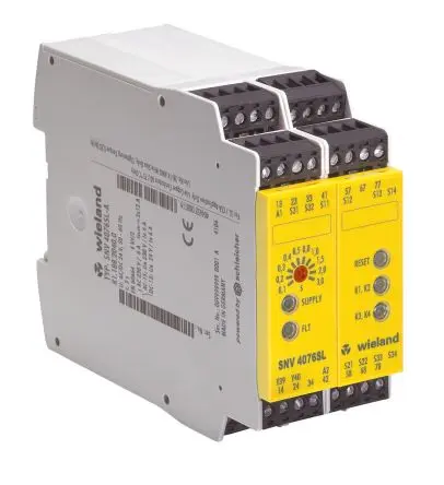 Produktfoto 1 von Wieland SNV 4076SL Sicherheitsrelais 24V dc, 7 Sicherheitskontakte, 1 Hilfsschalter EN ISO 13849-1, EN 62061 SIL IEC