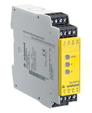 Produktfoto 1 von Wieland SNA 4043K Sicherheitsrelais 230V ac, 3 Sicherheitskontakte, 1 Hilfsschalter, Manuell EN ISO 13849-1, EN 62061,