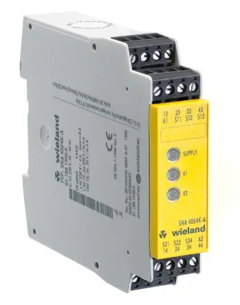 Produktfoto 1 von Wieland SNA 4063K Sicherheitsrelais 230V ac, 3 Sicherheitskontakte, 1 Hilfsschalter cULus, UL, EN 61508, EN 81-1, GOST