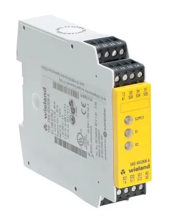 Produktfoto 1 von Wieland SNO 4062KM Sicherheitsrelais 24V ac/dc, 2 Sicherheitskontakte, 1 Hilfsschalter, Überwacht UL (applied for), EN