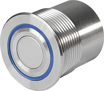 Schurter MCS 30 Druckschalter Blau, Grün, Rot Beleuchtet Tastend Panel Ø 30 mm, SPST / 125mA 48 V dc, IP40, IP65, IP67