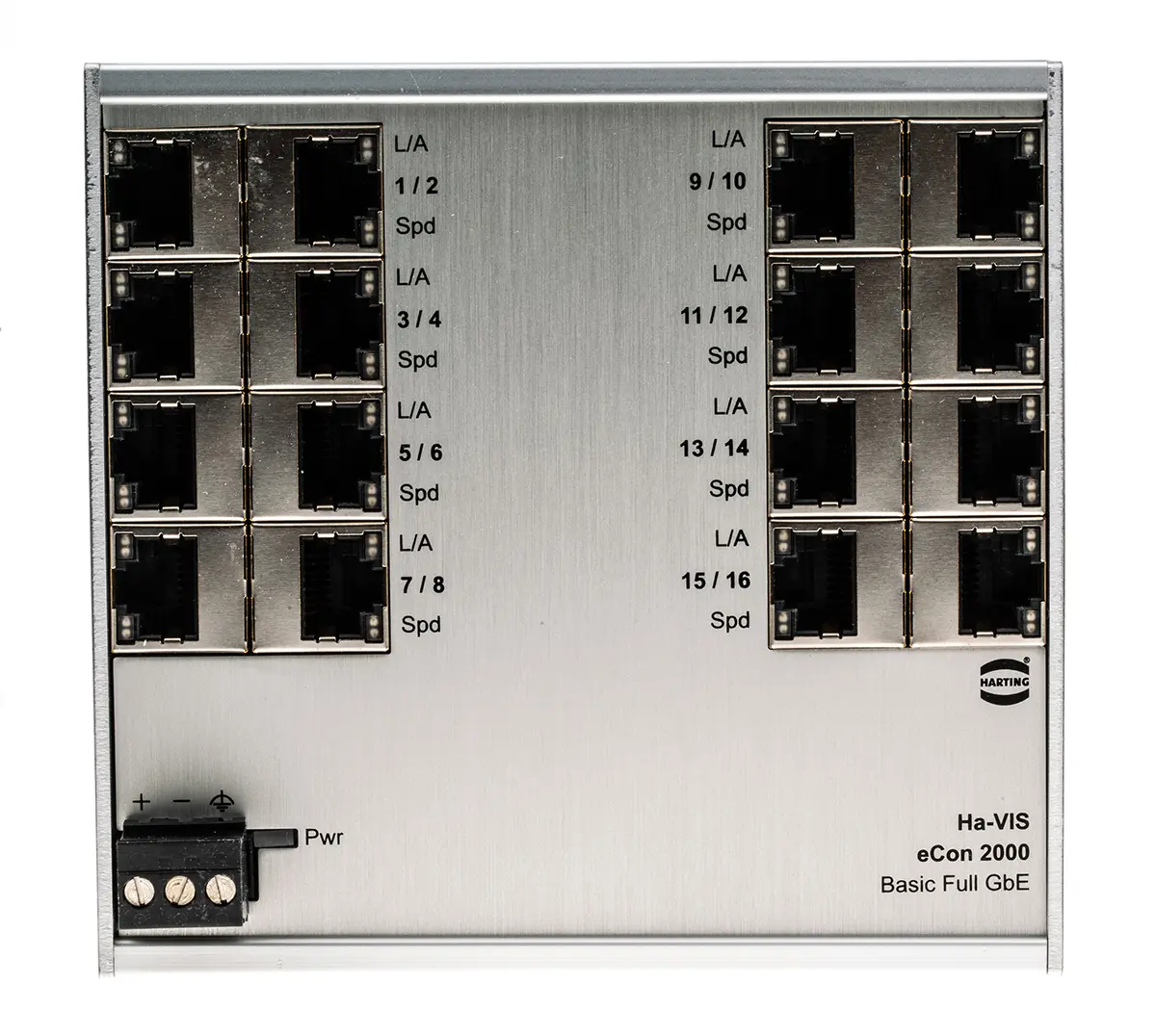 Produktfoto 1 von HARTING Ethernet-Switch 16-Port 120 x 27.3 x 113.5mm