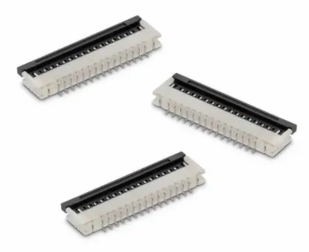 Produktfoto 1 von Wurth Elektronik WR-FPC ZIF, Oberfläche Horizontal FPC-Steckverbinder, 14-polig Buchse / 1-reihig, Raster 1 mm,