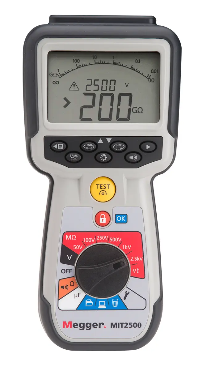 Produktfoto 1 von Megger MIT2500 Isolationsprüfer 50 V, 20mA, 2500 V Isolationsprüfer 200 GΩ CAT IV
