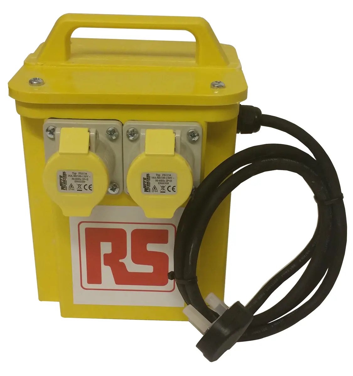 RS PRO 1 Baustellentransformator 2.25 kVA, Primär 230 V ac / Sekundär 110 V (55V-0V-55V), 16 A BS1363