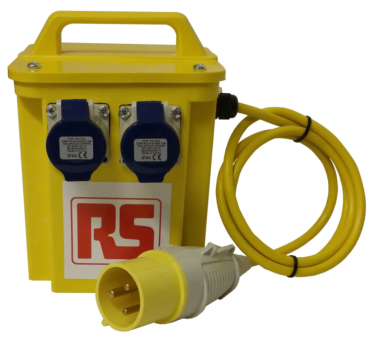 Produktfoto 1 von RS PRO Baustellentransformator, Primär 110 V / Sekundär 230 V, 16 A BS