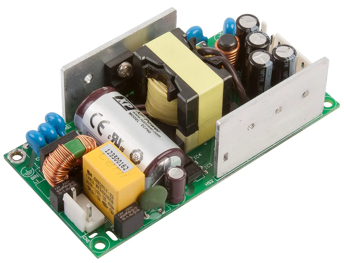 Produktfoto 1 von XP Power Schaltnetzteil, 5 V dc, 12 V dc / 3 A, 7 A 2-Kanal 60W 85 → 264V ac Offene Bauform, Medizin-Zulassung,
