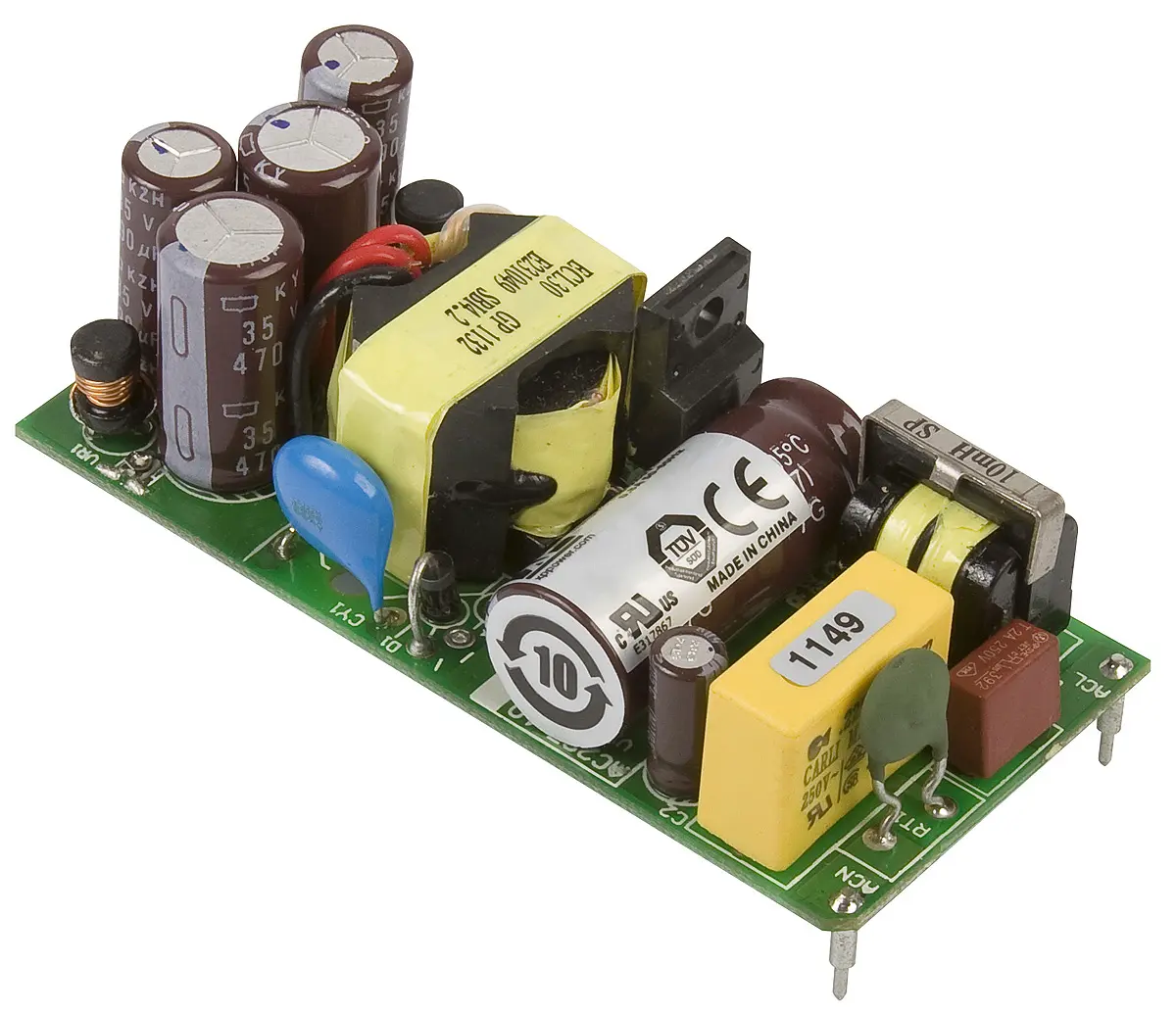 XP Power Schaltnetzteil, 5 V dc, 12 V dc / 1.3A 2-Kanal 30W 120 → 370 V dc, 85 → 264 V ac Offene Bauform,