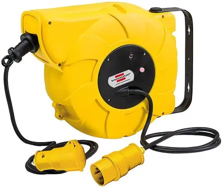 Produktfoto 1 von brennenstuhl H07RN-F Kabeltrommel, 18 m, 1-fach, BS4343/EN60309 110 V – 16 A IP44 110V Aufrollautomatik