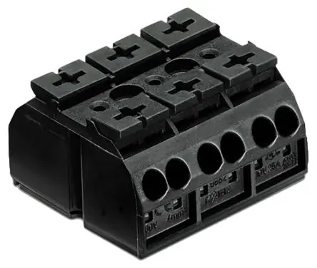 Produktfoto 1 von WAGO 862 Kupfer Polyamid Klemmenleiste 32A Schwarz 3-polig Zugfederklemme 12AWG, 20 AWG