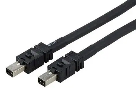 Produktfoto 1 von TE Connectivity 2205132 Ethernet-Kabel, 2 m, Schwarz Stecker, A Mini E/A Stecker, B RJ45, Polyurethan