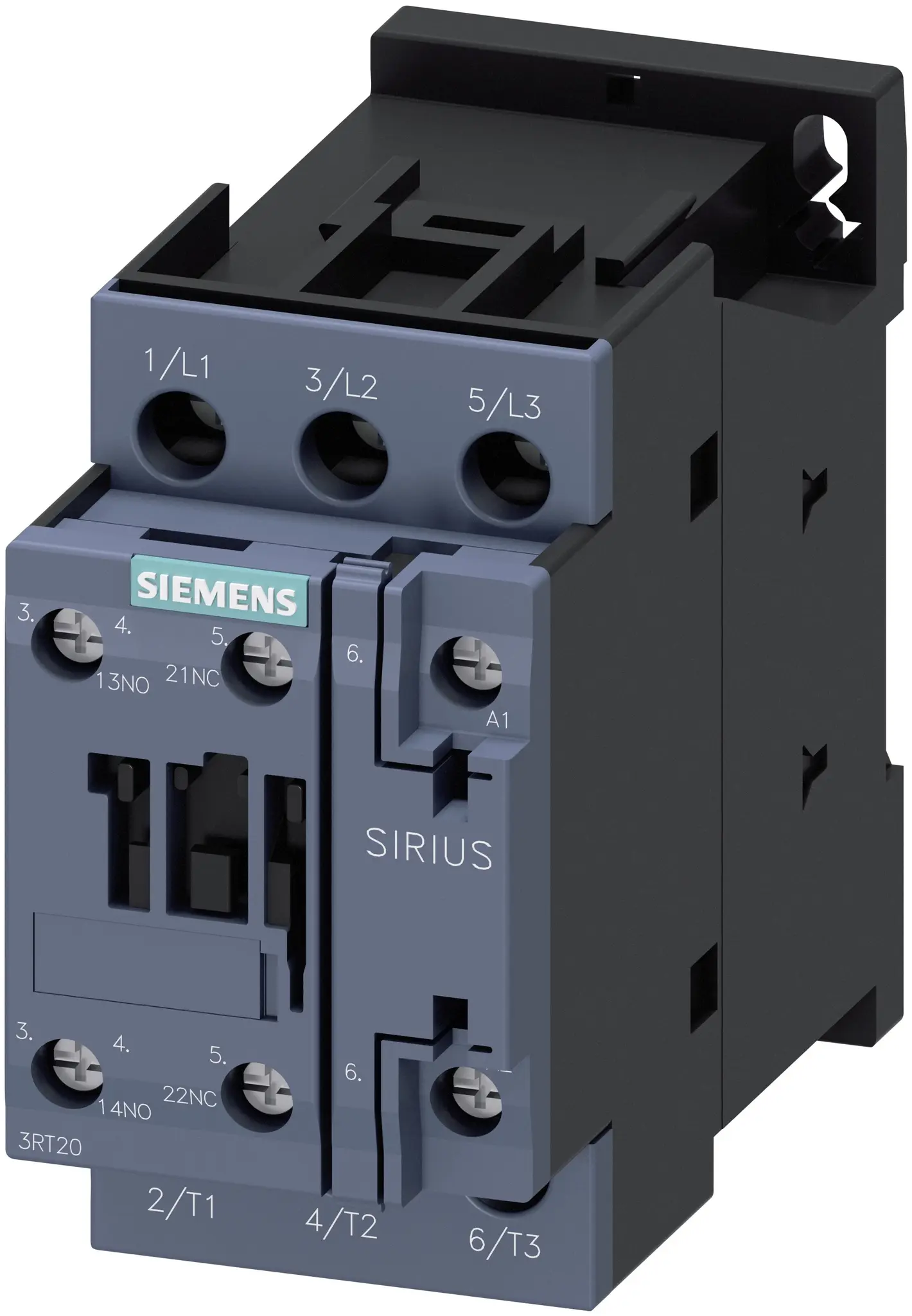 Produktfoto 1 von Siemens 3RT2 Schütz 230 V ac-Spule, 3-polig, 400V ac / 12 A 230 V ac 5.5 kW 3 Schließer Gerade 2-Hilfskontakte