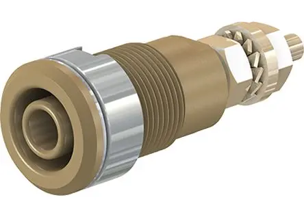 Produktfoto 1 von Staubli 4 mm Buchse Braun Buchse für Laborstecker, Kontakt Gold, 1000V 32A Lot