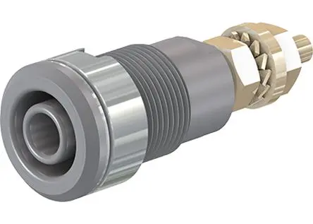 Produktfoto 1 von Staubli 4 mm Buchse Grau Buchse für Laborstecker, Kontakt Gold, 1000V 32A Lot