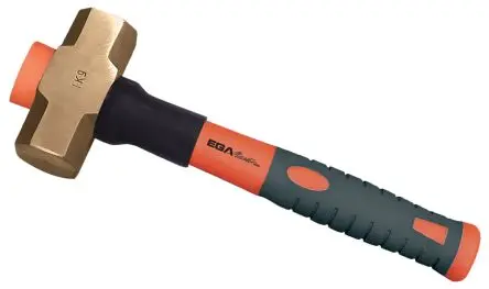 Ega-Master Hammer, Vorschlaghammer aus Berylliumkupferlegierung 3 kg Nicht parkend Fiberglas-Stiel 900 mm
