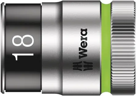 Produktfoto 1 von Wera 1/2 in Standard Buchse SW 18 mm x 12.5mm