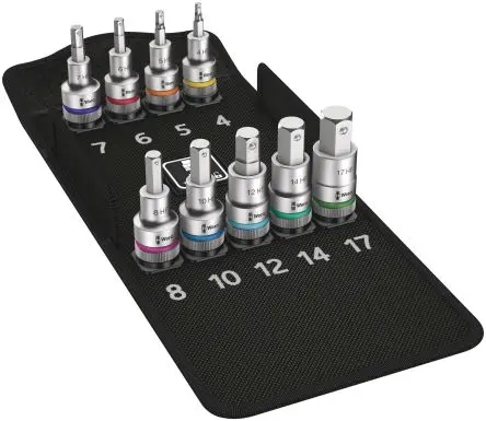 Produktfoto 1 von Wera Steckschlüsselsatz 1/2 in Vierkant Sechskant 4 mm, 5 mm, 6 mm, 7 mm, 8 mm, 10 mm, 12 mm, 14 mm, 17 mm 9-teilig