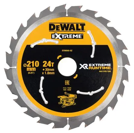 Produktfoto 1 von DeWALT 24 Wolframcarbid Holz Kreissägeblatt, Ø 210 mm 1