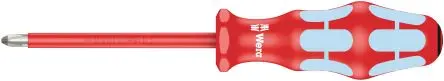 Produktfoto 1 von Wera VDE 1000V zugelassen PZ1 Isoliert, Edelstahl, 178 mm / Klinge 80 mm