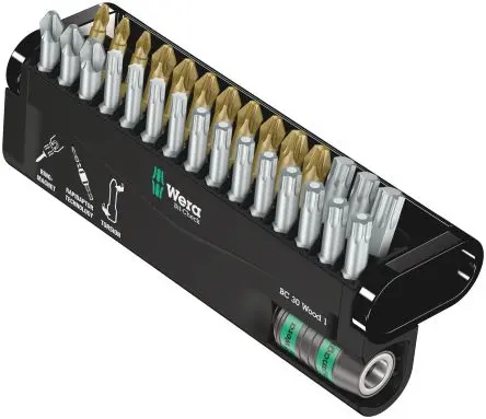 Produktfoto 1 von Wera Sechskant, PHILLIPS®, POZIDRIV, TORX® Schraubendreher-Bitsatz PH2, PZ1, PZ2, PZ3, T10, T15, T20, T25, T30, T40,