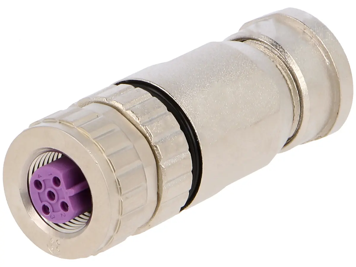 Produktfoto 1 von HARTING M12 20 mm M12 Rundsteckverbinder Buchse 5-polig Buchse 7.5A Kabel IP40