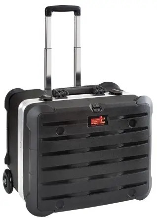 Produktfoto 1 von GT Line Kunststoff Werkzeugkoffer Schwarz, 3 Schubladen, L. 470 mm B. 320mm H. 390 mm, 9.4 kg mit Rädern, Schlüssel