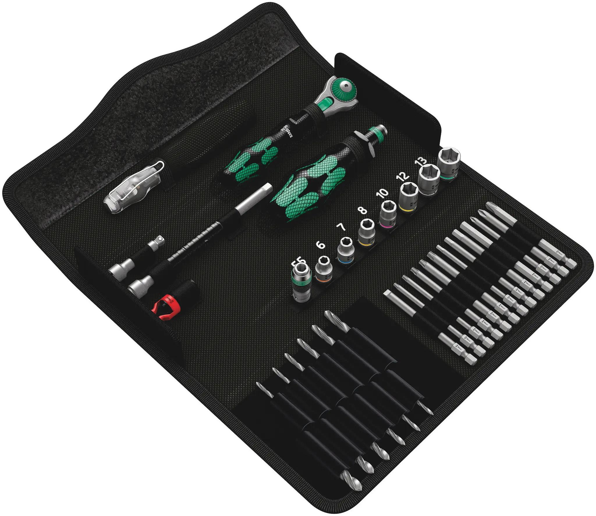 Produktfoto 1 von Wera Kraftform Kompakt M 1 Metal Werkzeugsatz, Textilbox 39-teilig