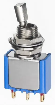Produktfoto 1 von APEM Panel Kippschalter 1-poliger Umschalter, Ein-Aus-Ein, 30 V dc, 20 V ac, 10mA, Lot