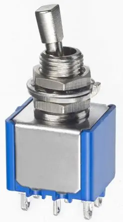 Produktfoto 1 von APEM Panel Kippschalter 2-poliger Wechsler, Ein-Aus-Ein, 30 V dc, 30 V ac, 4A, Lötöse
