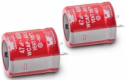 Wurth Elektronik WCAP-AIL5 Einrastmontage Kondensator 68 μF ±20 % / 450V dc, Ø 25 mm x 21 mm, 105 °C