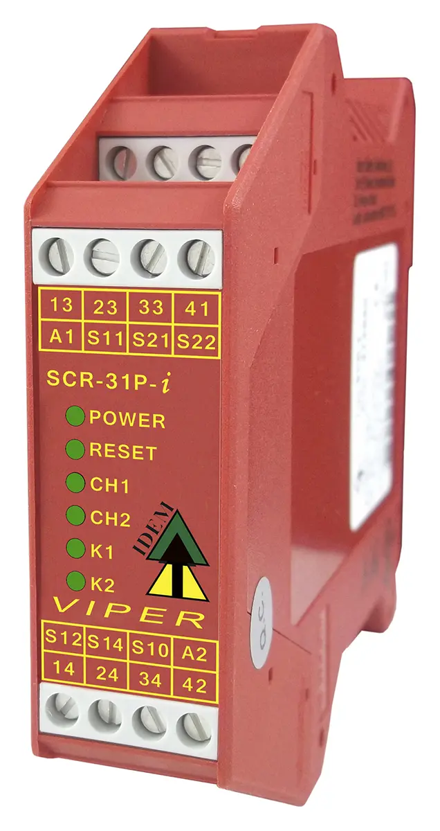 Produktfoto 1 von IDEM SCR-31P-i Screw Terminals Sicherheitsrelais, 24V ac/dc, 2-Kanal, 3 Sicherheitskontakte Not-Aus, 1 Hilfsschalter, 4