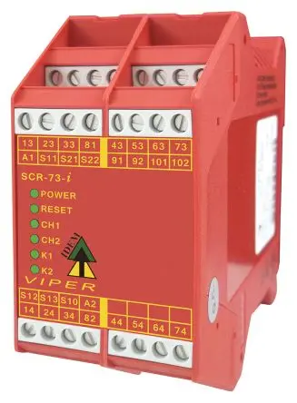 Produktfoto 1 von IDEM SCR-73-i Pluggable Terminals Sicherheitsrelais 24V ac/dc, 7 Sicherheitskontakte, 3 Hilfsschalter, Automatisch und