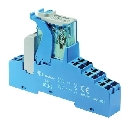 Produktfoto 1 von Finder 4C Interface Relais 110V ac, DPDT-2 CO DIN-Hutschiene 9.4mA