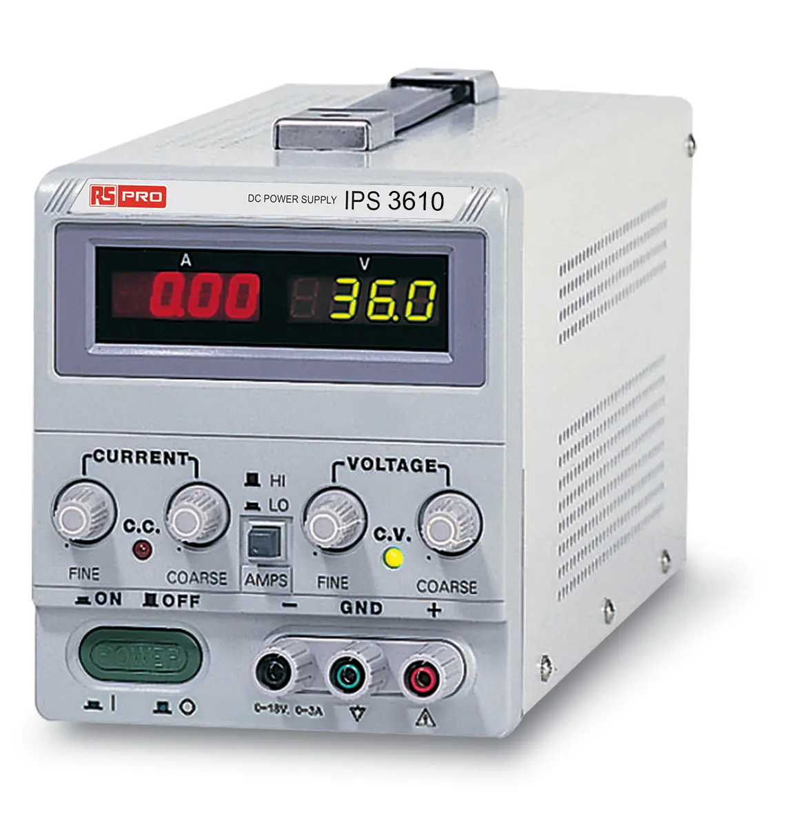 Produktfoto 1 von RS PRO Digital Labornetzgerät 360W, 0 → 36V dc / 0 → 10A, DKD/DAkkS-kalibriert