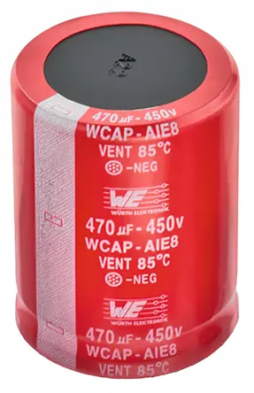 Produktfoto 1 von Wurth Elektronik WCAP-AIE8 Snap-In Aluminium-Elektrolyt Kondensator 560μF ±20% / 450V dc, Ø 35mm, +85°C