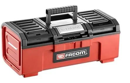 Produktfoto 1 von Facom Kunststoff Werkzeugbox Schwarz, Rot L. 481mm B. 271mm H. 481mm 2.1kg, Vorhängeschloss