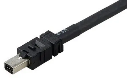 Produktfoto 1 von TE Connectivity Cat5e Ethernet-Kabel, 2 m, Schwarz 8 F/UTP, Aussen ø 6.2 mm Außen-ø , Polyurethan