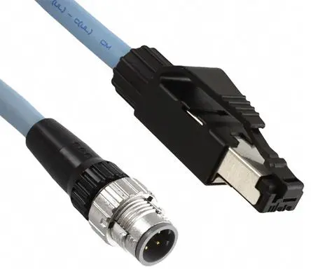 Produktfoto 1 von Omron XS5 Cat5e Ethernet-Kabel, 5 m, Schwarz 8 Abgeschirmt Geschirmt, Aussen ø 6.5 mm Außen-ø , Polyurethan