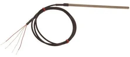 Produktfoto 1 von RS PRO Pt100 Widerstandsthermometer Edelstahl Ø 4.5 mm 4 x 25 mm Class B, -50 °C → 250 °C, 2 m Leitung