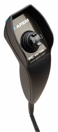 Produktfoto 1 von APEM PC Daumenstick, 2-Achsen Federrückstellung / 100mA, IP67, IP69K Griff Typ Hebel