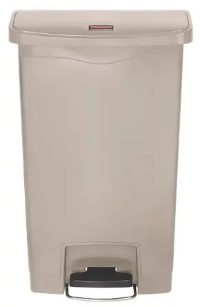 Produktfoto 1 von Rubbermaid Commercial Products Slim Jim Polyethylen Mülleimer 50L Beige mit Pedal T 291.6 mm H. 718.8 mm B. 456.4mm