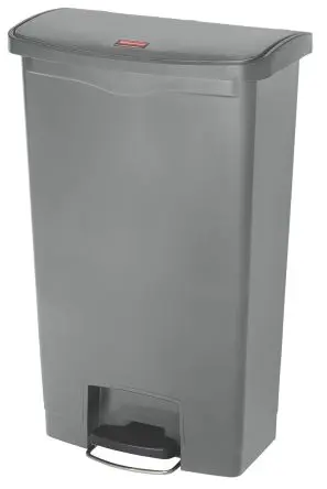 Produktfoto 1 von Rubbermaid Commercial Products Slim Jim Polyethylen Mülleimer 68L Grau mit Pedal T 499.6 mm H. 802.6 mm B. 310.6mm
