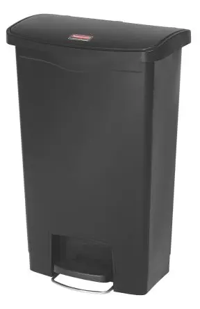 Produktfoto 1 von Rubbermaid Commercial Products Slim Jim Polyethylen Mülleimer 50L Schwarz mit Pedal T 456.4 mm H. 718.8 mm B. 291.6mm