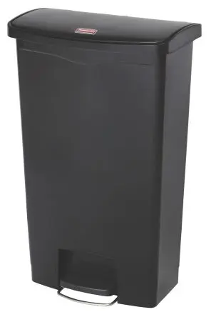 Produktfoto 1 von Rubbermaid Commercial Products Slim Jim Polyethylen Mülleimer 68L Schwarz mit Pedal T 499.6 mm H. 802.6 mm B. 310.6mm