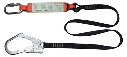 Produktfoto 1 von Protecta Karabiner Schraubbefestigung Fallschutz Stoßdämpfendes Trageband Einfach, Gew.Bel. 100 kg, 2 m