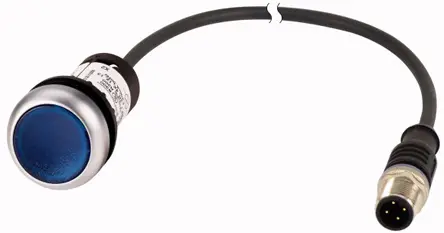 Eaton C22 Druckschalter Beleuchtet Frontplattenmontage Ø 22 mm, SPST Blau, IP40, IP69K