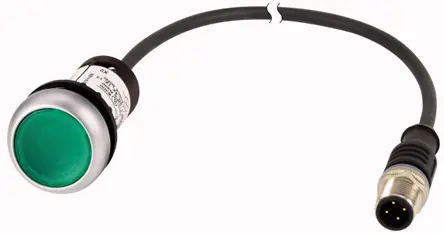 Eaton C22 Druckschalter Beleuchtet Frontplattenmontage Ø 22 mm, SPST Grün, IP69K, IP40