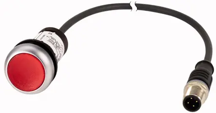 Eaton C22 Druckschalter Beleuchtet Frontplattenmontage Ø 22 mm, SPST Rot, IP69K, IP40