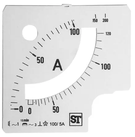 Produktfoto 1 von Sifam Tinsley Messgeräteskala für  96 x 96 analoges Einbau-Amperemeter
